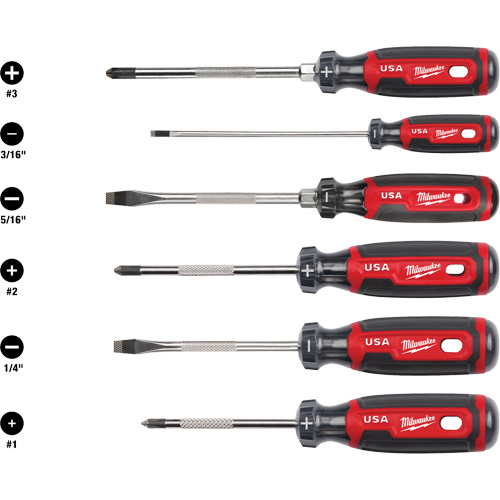 Cushion Grip Screwdriver Set, 6 Pcs. Brunswick Fyr & Safety