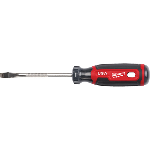 Slotted Screwdriver, 1/4" Tip, Round, 211 mm L, Cushion Grip Handle Brunswick Fyr & Safety