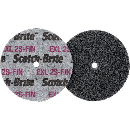 Meule homog&egrave;ne Scotch-Brite EXL, 3" x 1/2", Arbre de 1/4" Brunswick Fyr & Safety