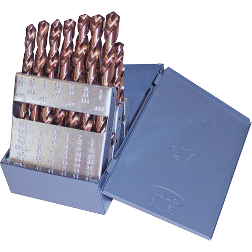 Jobber Length Drill Set, 15 Pieces, Cobalt Brunswick Fyr & Safety