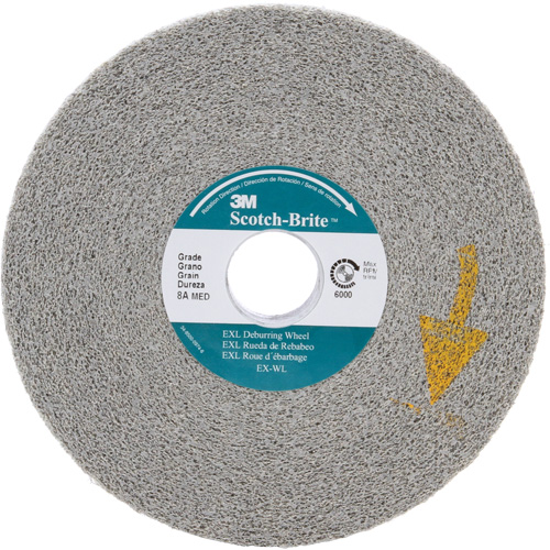 Scotch-Brite EXL Deburring Wheels, 6" x 1", 1" Arbor, Aluminum Oxide Brunswick Fyr & Safety