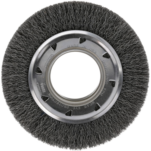 MEULE CIRC,FIL CREPE,4-1/4",.0118X5/8"X2", 4-1/4" dia., Fils 0.012, Arbre 2" Brunswick Fyr & Safety
