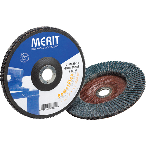 Disques &agrave; lamelles - Merit Zirconia, 4-1/2" x 7/8", Type 27, Grain 60, Zirconium Brunswick Fyr & Safety