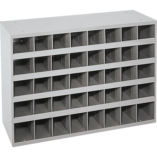 Steel Storage Bin Cabinet, 33-3/4" W x 12" D x 23-7/8" H, Grey Brunswick Fyr & Safety