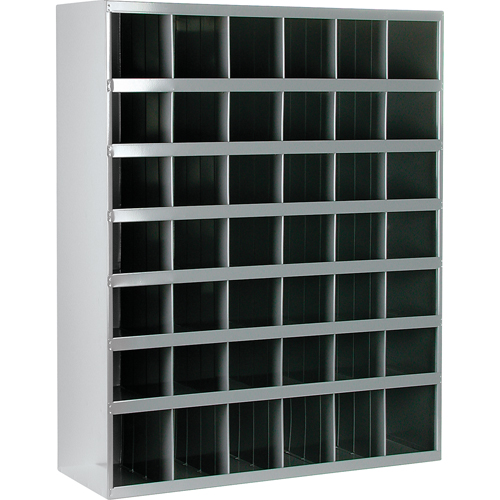Steel Storage Bin Cabinet, 33-3/4" W x 12" D x 42" H, Grey Brunswick Fyr & Safety