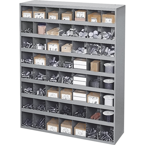 Steel Storage Bin Cabinet, 33-3/4" W x 12" D x 42" H, Grey Brunswick Fyr & Safety