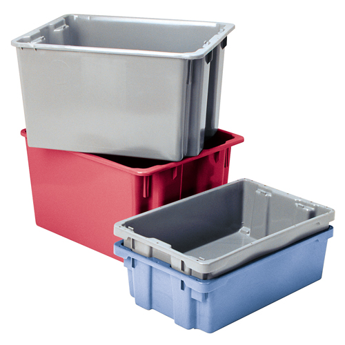Polylewton Stack-N-Nest&reg; Containers, 15.1" x 30.1" x 24", Red Brunswick Fyr & Safety