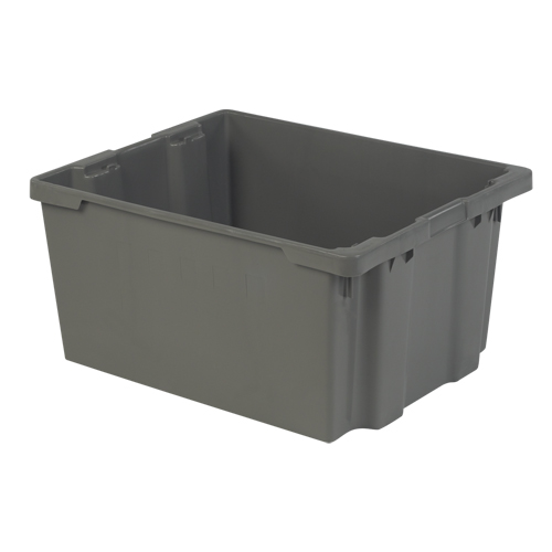 Polylewton Stack-N-Nest&reg; Containers, 15.1" x 30.1" x 24", Grey Brunswick Fyr & Safety