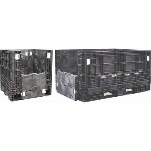 Conteneurs repliables en poly&eacute;thyl&egrave;ne, 48" lo x 40" la x 39" h, Noir Brunswick Fyr & Safety
