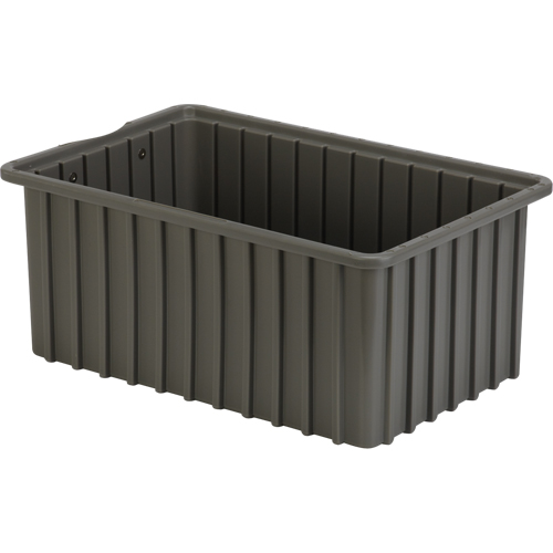 Divider Box&reg; Containers, Polyethylene, 16.5" W x 10.9" D x 7" H, Grey Brunswick Fyr & Safety