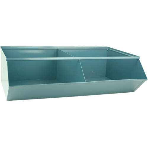 Bacs sectionnels superposables, Cap. 100 lb, 37" la x 24" p x 11" h, Bleu Brunswick Fyr & Safety