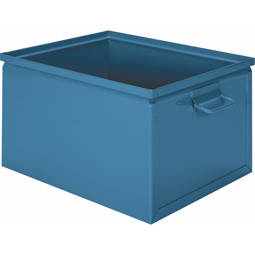 Boîte empilable en acier, 7,5" la x 13" p x 6" h, Bleu Brunswick Fyr & Safety