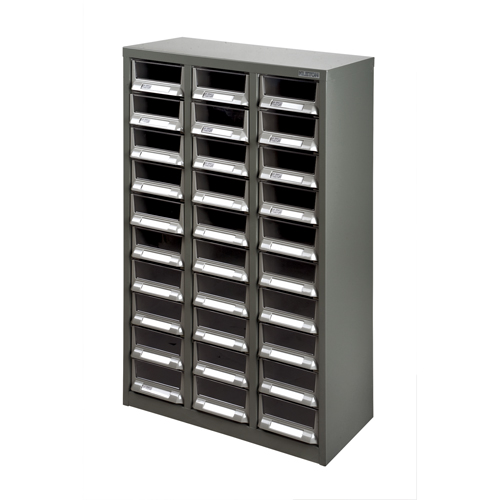 Casiers pour pi&egrave;ces KPC-200, Acier galvanis&eacute;, 30 tiroirs, 21-3/10" x 10-2/5" x 36-9/10", Gris Brunswick Fyr & Safety