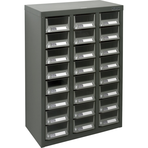 KPC-400 Parts Cabinet, Galvanized Steel, 24 Drawers, 17-3/10" x 8-7/10" x 25-3/5", Grey Brunswick Fyr & Safety