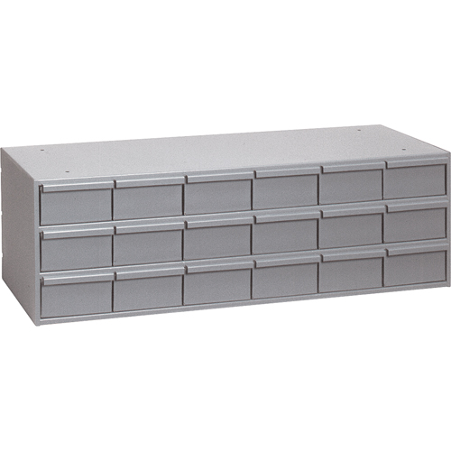Casiers &agrave; tiroirs industriels, 18 tiroirs, 33-3/4" la x 11-3/4" p x 12-7/8" h, Gris Brunswick Fyr & Safety