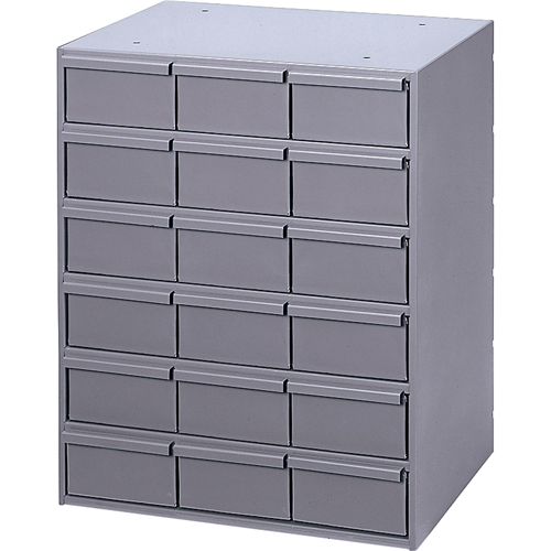 Casiers &agrave; tiroirs industriels, 18 tiroirs, 17-1/4" la x 11-5/8" p x 21-1/4" h, Gris Brunswick Fyr & Safety