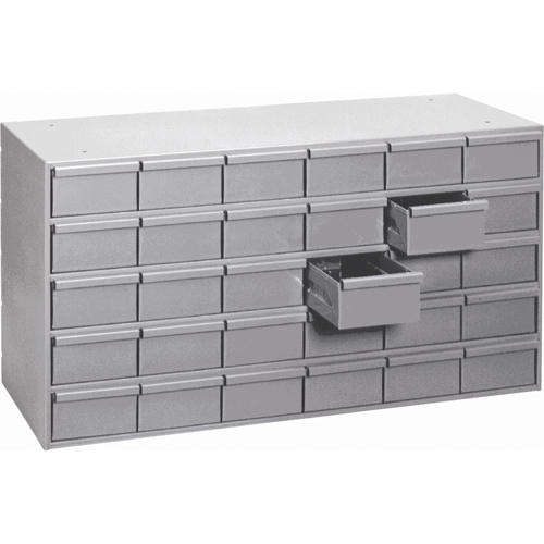 Casiers &agrave; tiroirs industriels, 30 tiroirs, 33-3/4" la x 17-1/4" p x 21-1/8" h, Gris Brunswick Fyr & Safety