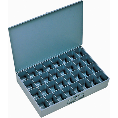Boîtes &agrave; fond courb&eacute;, Acier, 32 compartiments, 18" la x 12" p, 3" h, Gris Brunswick Fyr & Safety