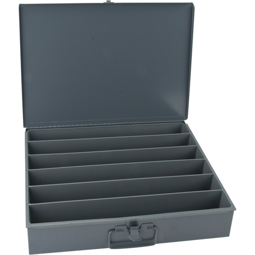 Boîtes en acier &agrave; compartiments &agrave; fond courb&eacute;, 18,34" la x 12,16" p x 3,16" h, 6 horizontaux compartiments Brunswick Fyr & Safety