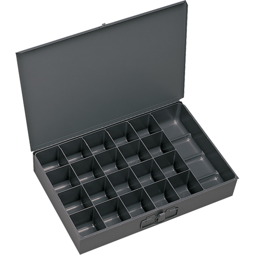 Boîtes &agrave; fond courb&eacute;, Acier, 21 compartiments, 13-3/8" la x 9-1/4" p, 2" h, Gris Brunswick Fyr & Safety