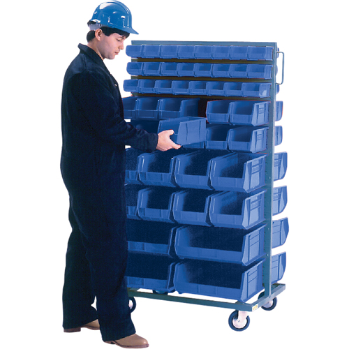 Support mobile deux c&ocirc;t&eacute;s pour bacs, &agrave; deux c&ocirc;t&eacute;s, 96 bacs, 36" la x 24" p x 63" h Brunswick Fyr & Safety