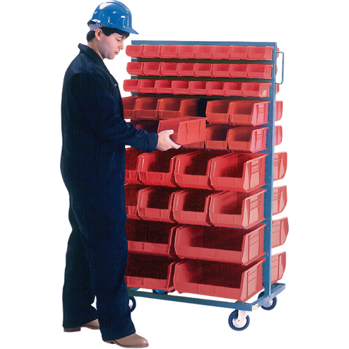 Double-Sided Mobile Bin Rack, Double-sided, 96 bins, 36" W x 24" D x 63" H Brunswick Fyr & Safety