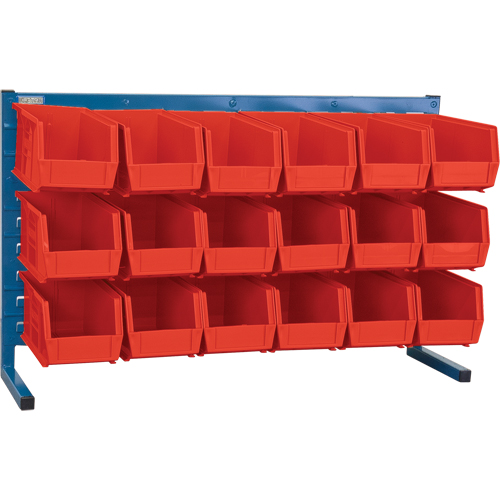 Louvered Rack with Bins, 18 Bins, 36" W x 8-1/4" D x 22" H Brunswick Fyr & Safety