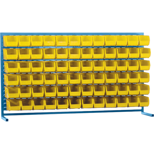 Louvered Rack with Bins, 72 Bins, 72" W x 15" D x 40" H Brunswick Fyr & Safety
