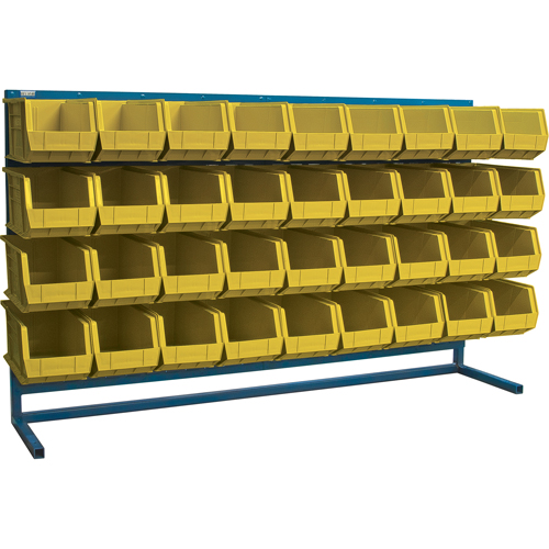 Louvered Rack with Bins, 36 Bins, 72" W x 15" D x 40" H Brunswick Fyr & Safety