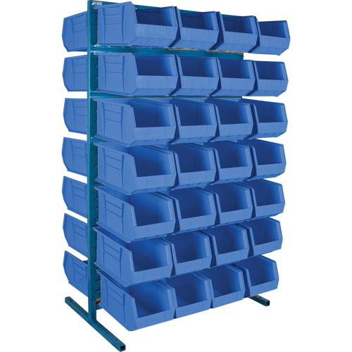 Support stationnaire deux c&ocirc;t&eacute;s pour bacs, 36" la x 24" p x 61" h, 56 bacs Brunswick Fyr & Safety