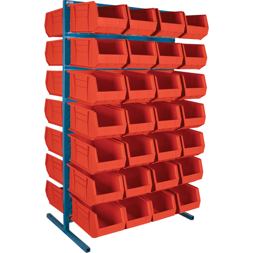 Support stationnaire deux c&ocirc;t&eacute;s pour bacs, 36" la x 24" p x 61" h, 56 bacs Brunswick Fyr & Safety