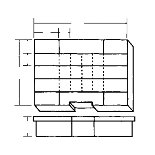 Boîte &agrave; compartiments, Plastique, 24 compartiments, 15-1/2" la x 11-3/4" p, 2-1/2" h, Gris Brunswick Fyr & Safety