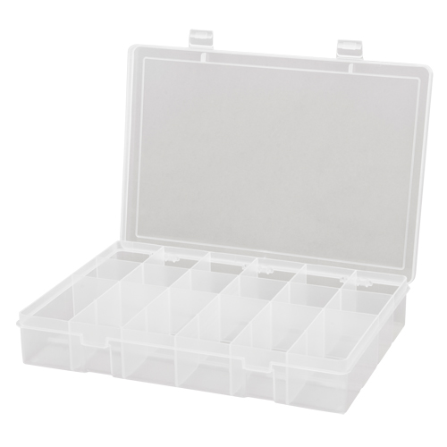 Compact Polypropylene Compartment Cases, 13-1/8" W x 9" D x 2-5/16" H, 18 Compartments Brunswick Fyr & Safety