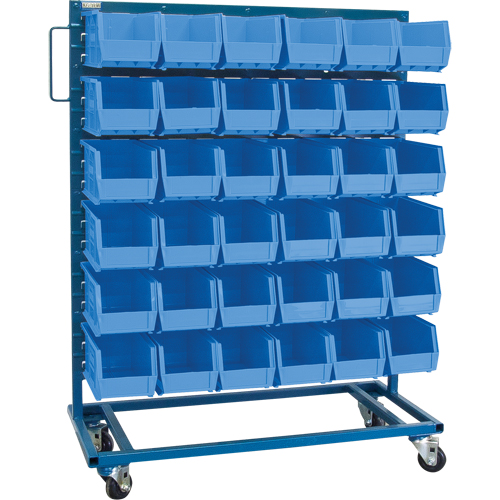 Single-Sided Mobile Bin Rack, Single-sided, 36 bins, 36" W x 16" D x 46-1/2" H Brunswick Fyr & Safety