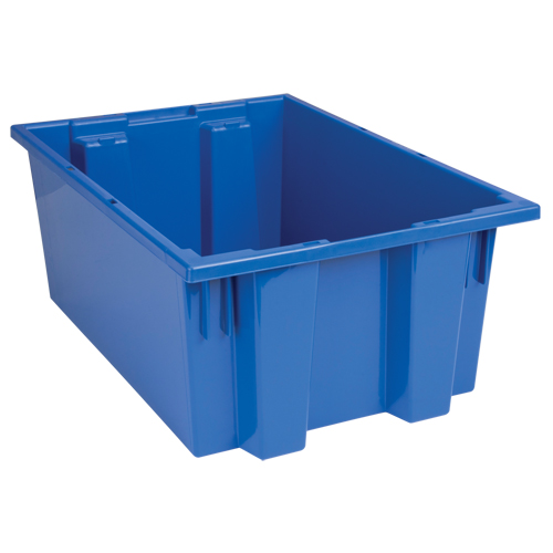 Stack & Nest Totes, 8" x 19.5" x 13.5", Blue Brunswick Fyr & Safety