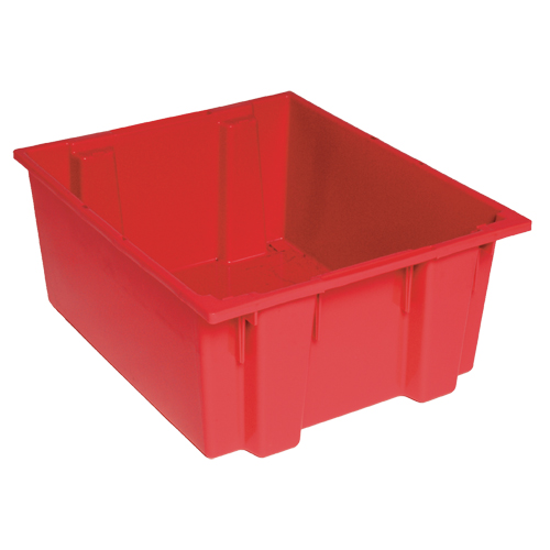 Stack & Nest Totes, 8" x 19.5" x 13.5", Red Brunswick Fyr & Safety