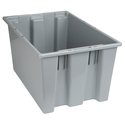 Stack & Nest Totes, 12" x 23.5" x 15.5", Grey Brunswick Fyr & Safety