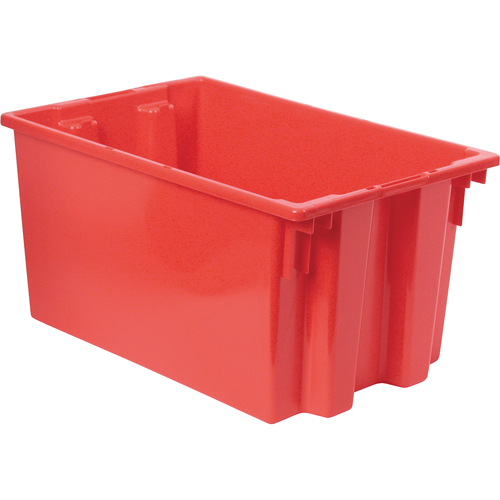 Stack & Nest Totes, 12" x 23.5" x 15.5", Red Brunswick Fyr & Safety