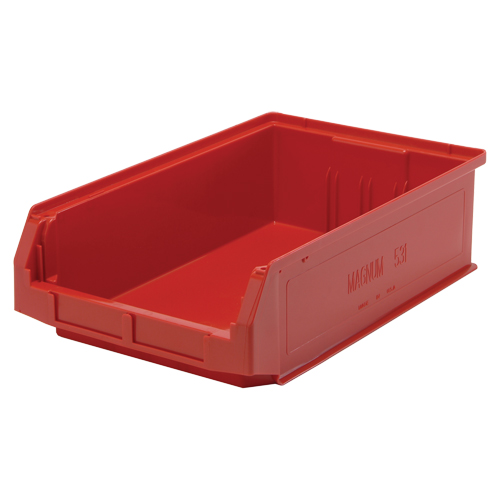 Giant Stacking Containers, 12.375" W x 19.75" D x 5.875" H, Red Brunswick Fyr & Safety