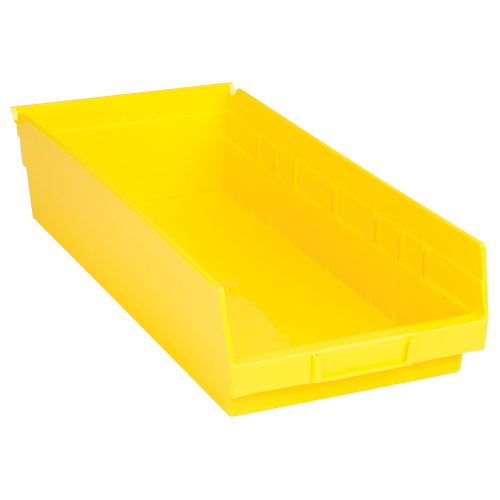 Bacs de rangement pour tablettes, 8-3/8" la x 4" H x 17-7/8" p, Jaune, Capacit&eacute; 40 lb Brunswick Fyr & Safety