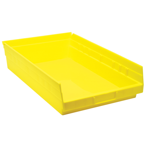Shelf Bins, 11-1/8" W x 4" H x 17-7/8" D, Yellow, 40 lbs. Capacity Brunswick Fyr & Safety