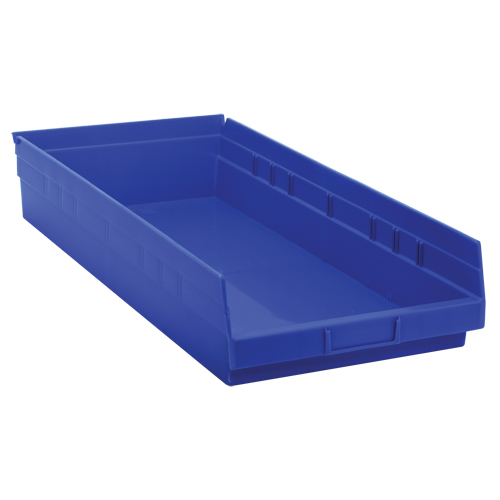 Bacs de rangement pour tablettes, 11-1/8" la x 4" H x 23-5/8" p, Bleu, Capacit&eacute; 50 lb Brunswick Fyr & Safety