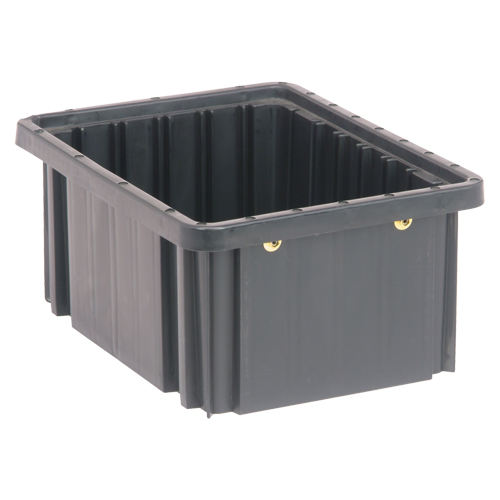 Conductive Dividable Grid Containers, Polypropylene, 8-1/4" W x 10-7/8" D x 5" H, Black Brunswick Fyr & Safety