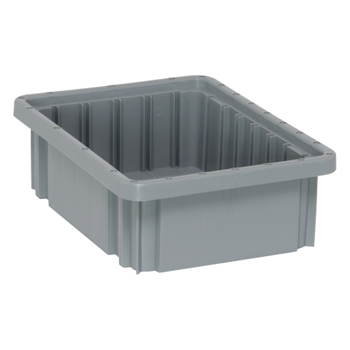 Contenants Divider Box, Plastique, 10,9" la x 8,3" p x 3,5" h, Gris Brunswick Fyr & Safety