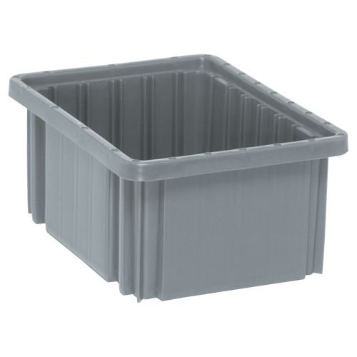 Divider Box&reg; Containers, Plastic, 10.9" W x 8.3" D x 5" H, Grey Brunswick Fyr & Safety