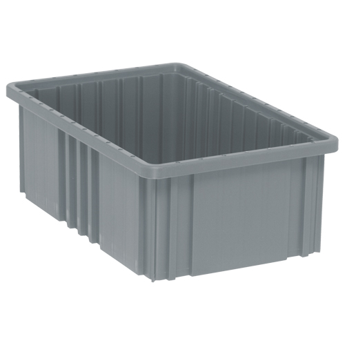 Divider Box&reg; Containers, Plastic, 16.5" W x 10.9" D x 6" H, Grey Brunswick Fyr & Safety