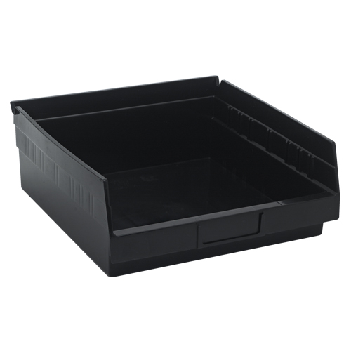 Economy Shelf Bin, 11-1/8" W x 4" H x 11-5/8" D, Black Brunswick Fyr & Safety