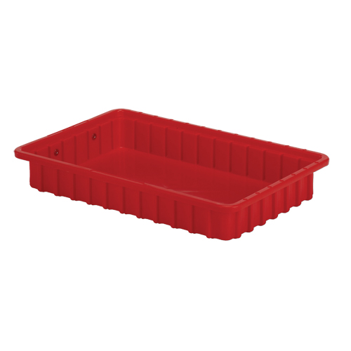 Divider Box&reg; Containers, Polyethylene, 16.5" W x 10.9" D x 2.5" H, Red Brunswick Fyr & Safety