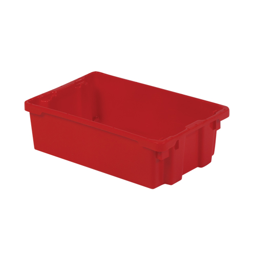 Polylewton Stack-N-Nest&reg; Containers, 6.2" x 20.1" x 13", Red Brunswick Fyr & Safety