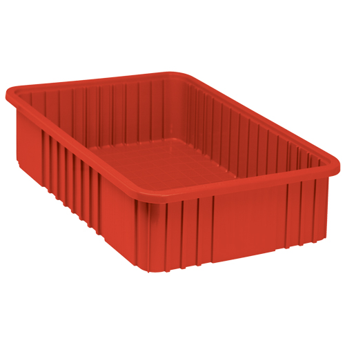 Divider Box&reg; Containers, Plastic, 22.5" W x 17.5" D x 6" H, Red Brunswick Fyr & Safety